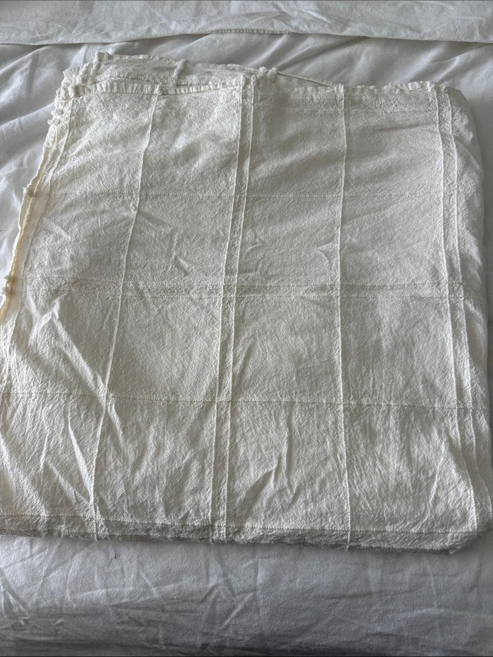 Hearth & Hand Cream Woven Shower Curtain Panel